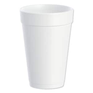 16 oz. White Disposable Foam Cups, 25/Bag, 40 Bags/Carton