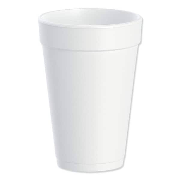 DART 16 oz. White Disposable Foam Cups, 25/Bag, 40 Bags/Carton