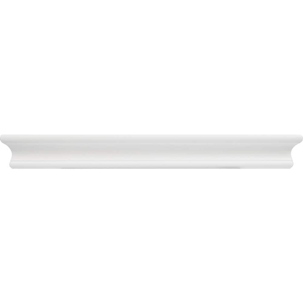 24" Classic White Solid Composite Floating Wall Shelf