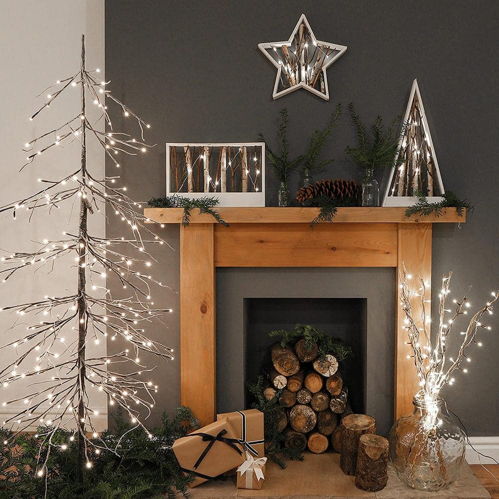 6-Foot White Fir Snow Tree with Warm LED Lights