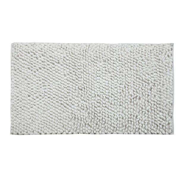 Saffron Fabs Bubbles Pattern 34 in. x 21 in. and 36 in. x 24 in. Cotton and Microfiber White Non-Skid Backing 2-Piece Bath Rug Set