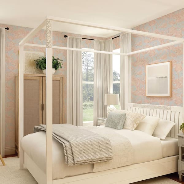 Pastel Pink and Blue Flamingo Vinyl Peel and Stick Wallpaper Roll (Covers 28 sq. ft.)