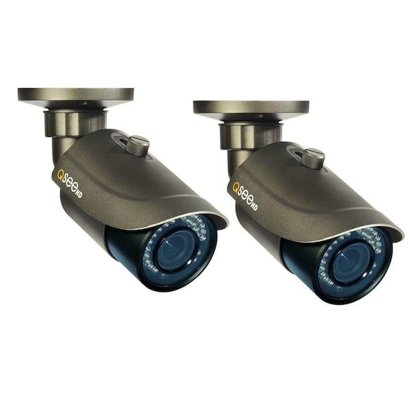 Q-SEE Platinum Series Indoor/Outdoor 1080p IP Bullet Security Cameras with 100 ft. Night Vision (2-Pack), Power Over Ethernet