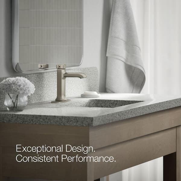 KOHLER Rubicon Battery Powered Touchless Single Hole Bathroom Faucet in Vibrant Brushed Nickel