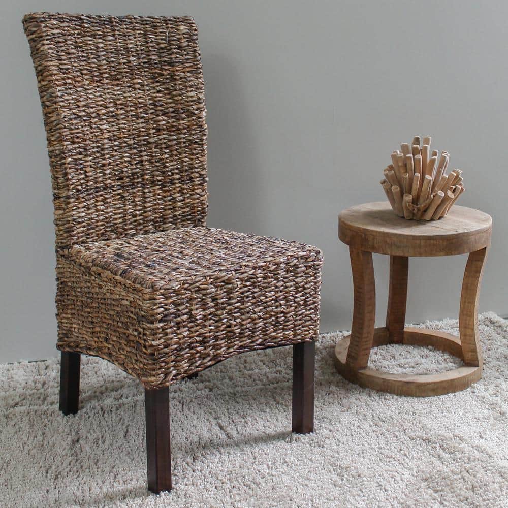 Arizona Mohogany Abaca Weave Dining Chairs with Mahogany Hardwood Frame (Se