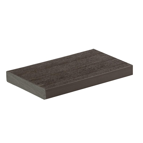 TimberTech Advanced PVC Vintage 5/4 in. x 6 in. x 1 ft. Square Dark Hickory PVC Sample (Actual: 1 in. x 5 1/2 in. x 1 ft)
