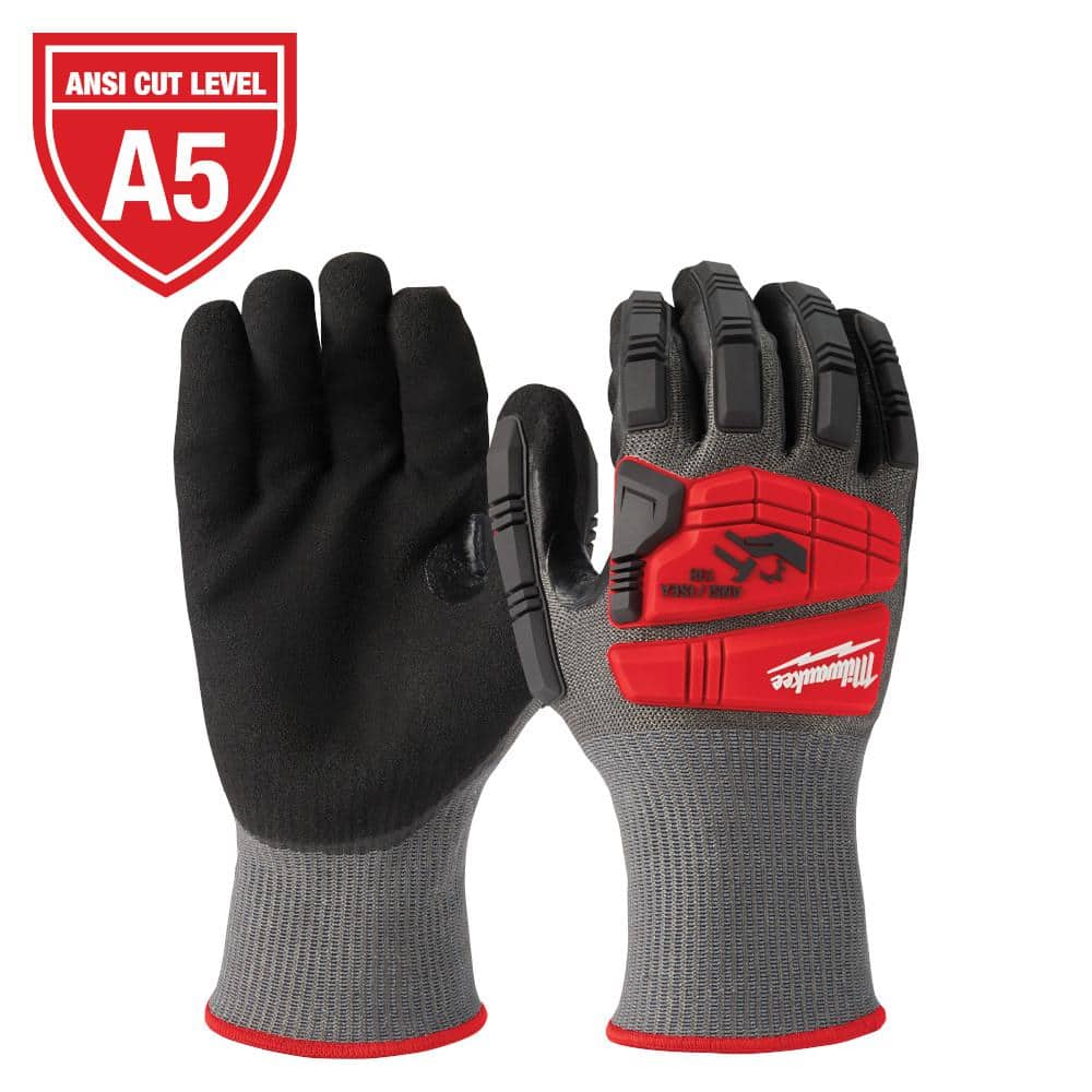 Milwaukee Medium Red Nitrile Level 5 Cut Resistant Impact Dipped Work Gloves  48-22-8981 - The Home Depot