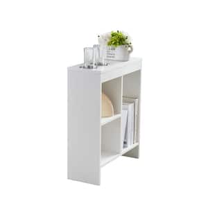 SignatureHome Landale 20 in. W White Finish Rectangle Top Wood End Table With 2 Cup Holders. Dimension (8Lx20Wx24H)