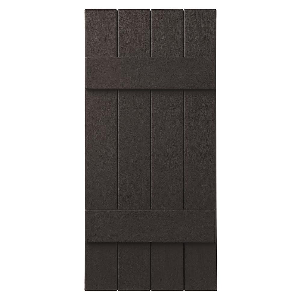 15 in. x 31 in. Polypropylene 4-Board Closed Board and Batten Shutters Pair in Brown price history on PriceWatchPro