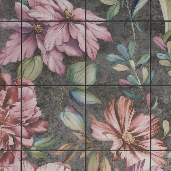 Ivy Hill Tile Angela Harris Native Garden Pink 7.87 in. x 7.87 in. Matte Porcelain Wall Tile (15.49 sq. ft./Case)