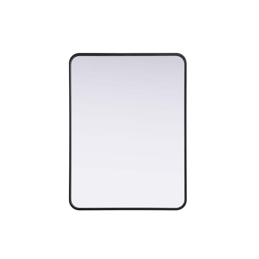Timeless Home Black 27 in. W x 36 in. H Contour Wall Mirror