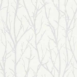 Redford White Birch Vinyl Non-Pasted Textured Paintable Wallpaper