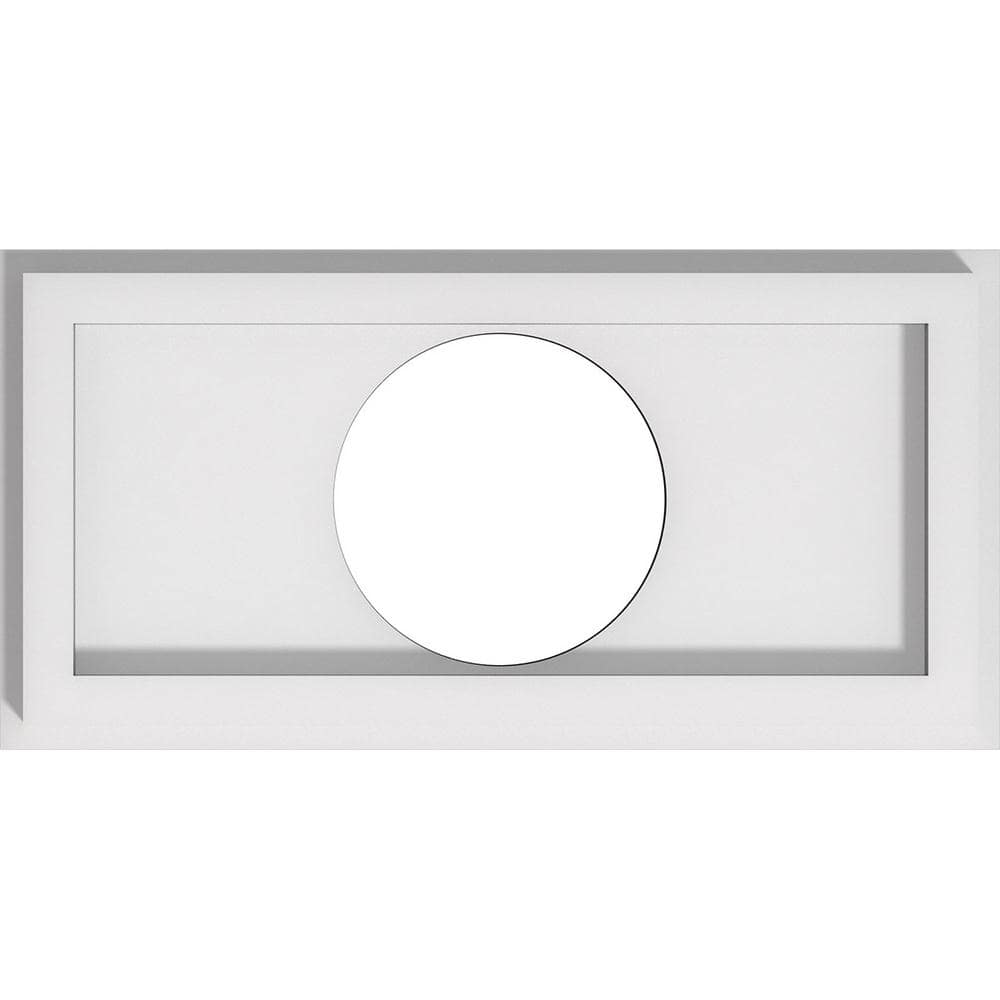 White PVC Rectangle Contemporary Ceiling Medallion, 12" x 6"