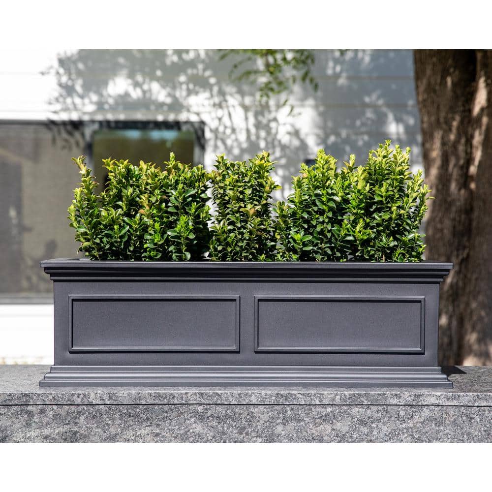 Brixton Black Recycled Plastic 36" Window Box Planter