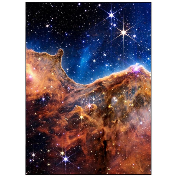 Empire Art Direct Multi-Colored 8 ft. x 10 ft. The James Webb Space Telescope Washable Art Area Rug