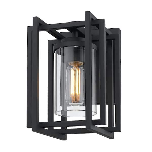Golden Lighting Tribeca 1-Light Natural Black (UV) Outdoor Wall Lantern Sconce