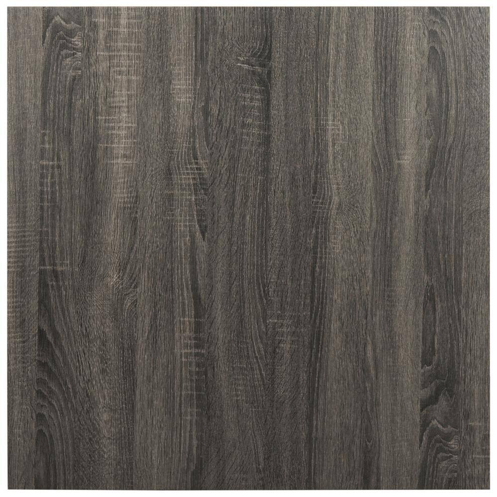 Transitional Square Wood and Metal Coffee Table in Brown/Gray