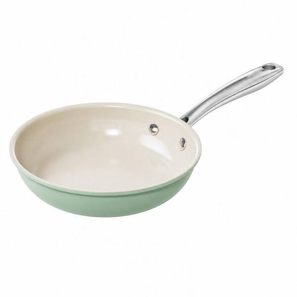 8 in. Ceramic Nonstick Frying Pan Skillet with Stay Cool Handle for Induction, Dishwasher and Oven Safe, Green