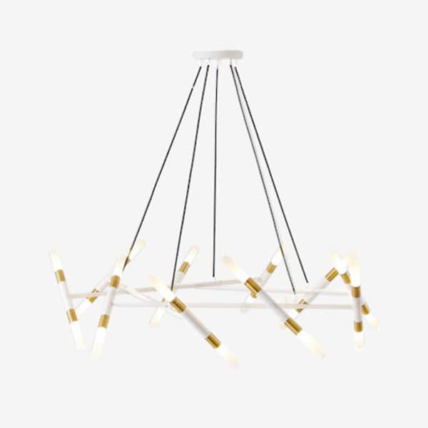Cuprum 41 in. 20-Light White Iron Modern Chandelier Fixture Branch Design