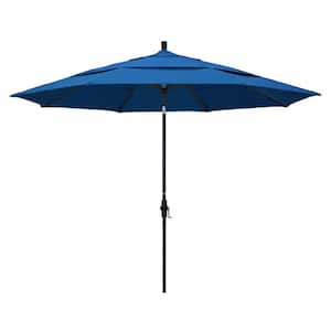 11 ft. Aluminum Collar Tilt Double Vented Patio Umbrella in Pacific Blue Pacifica