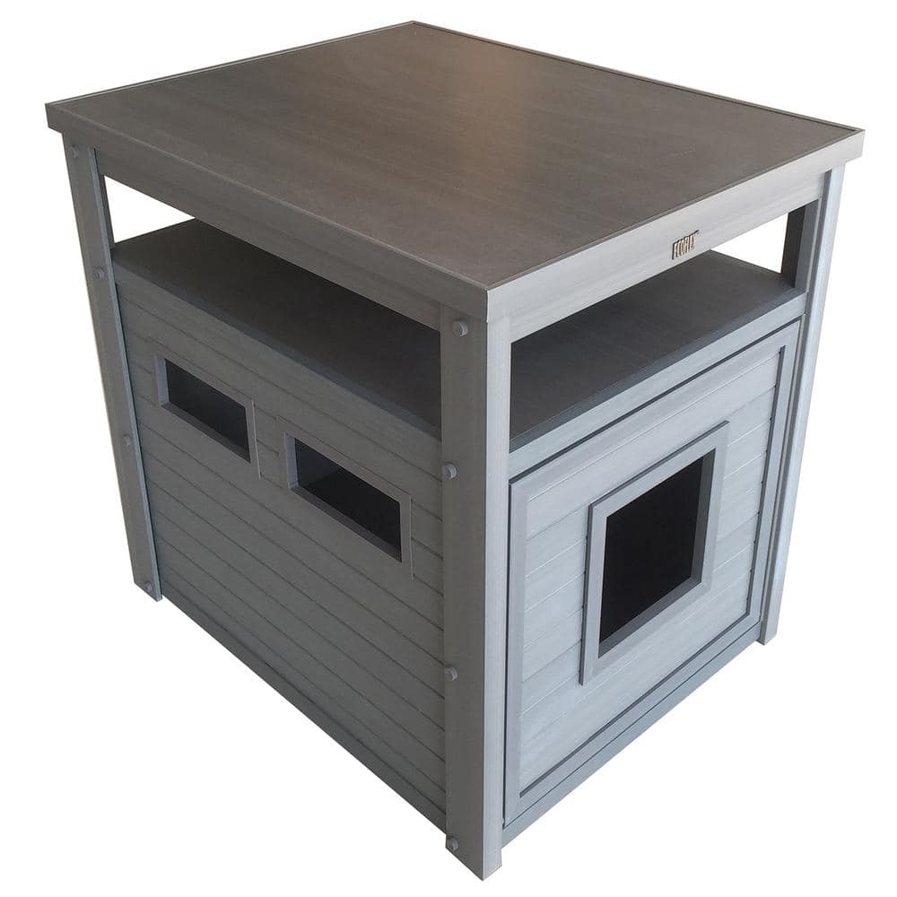 Gray Jumbo ECOFLEX Cat Litter Box Cover End Table