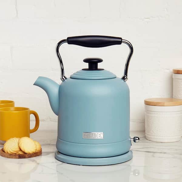  Haden 75025 HIGHCLERE Vintage Retro 1.5 Liter/6 Cup Capacity  Innovative Cordless Electric Stainless Steel Tea Pot Kettle with 360 Degree  Base, Pool Blue : Clothing, Shoes & Jewelry