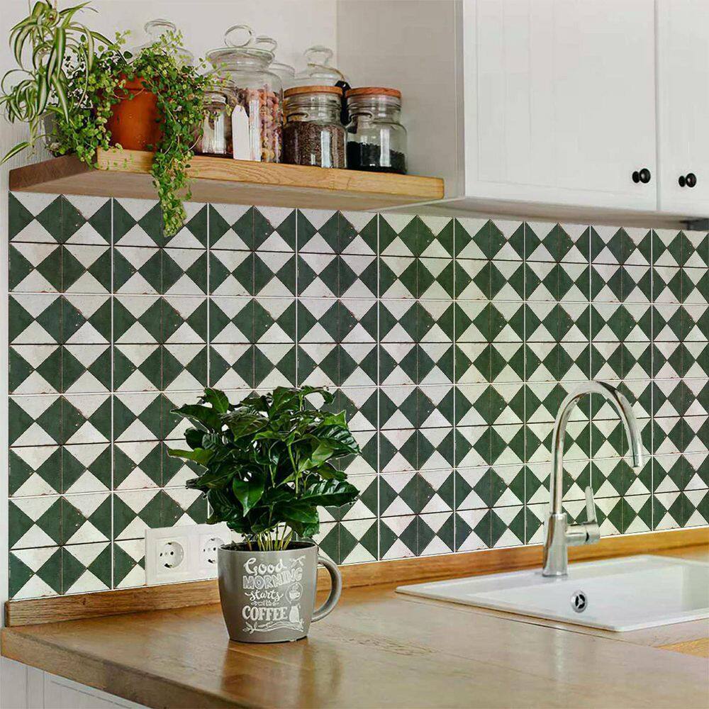 Dark Green and White R156 8 in. x 8 in. Vinyl Peel and Stick Tile (24 Tiles, 10.67 sq. ft. and Pack) price history on PriceWatchPro
