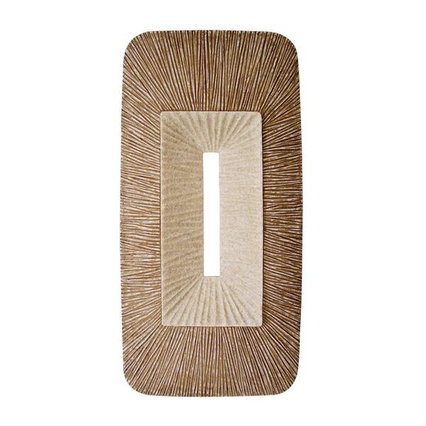 HomeRoots Mariana Indoor Stoneware Brown Rectangular Double Layer Ribbed Wall decor