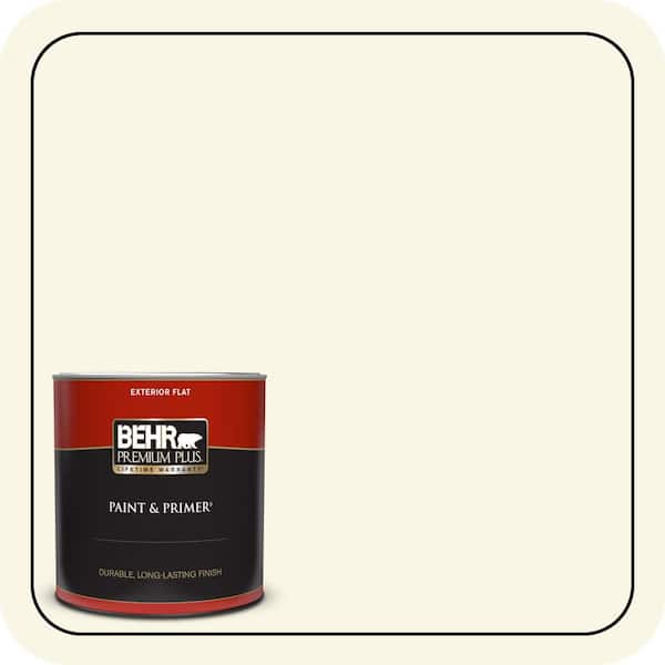 BEHR PREMIUM PLUS 1 qt. #W-B-300 Magnolia Blossom Flat Exterior Paint & Primer