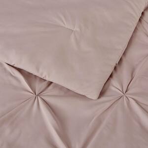 Celina 3-Piece Dusty Mauve Pinched Pleat Comforter Set