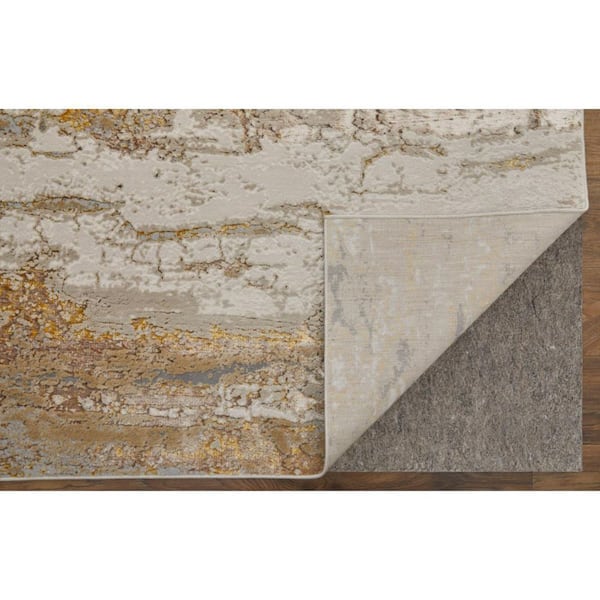 13 ft. x 20 ft. Ivory, Gray, Brown Abstract Area Rug