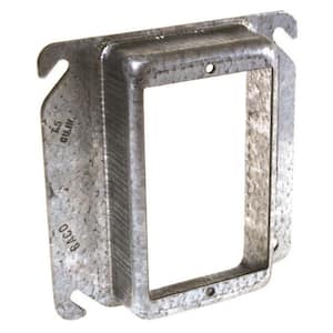 4 in. W Steel Metallic 1-Gang Single-Device Square Cover, 1-1/4 in. Raised, 1-Pack