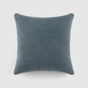 Washed and Distressed Cotton 20 in. x 20 in. Decor Throw Pillow in Navy
