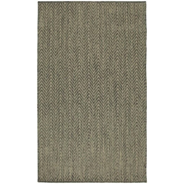 Horizon Indoor/Outdoor Green 2 ft. x 3 ft. Geometric Contemporary Area Rug