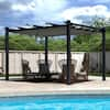 VEIKOUS 10 ft. x 13 ft. Dark Grey Aluminum Outdoor Patio Pergola with ...