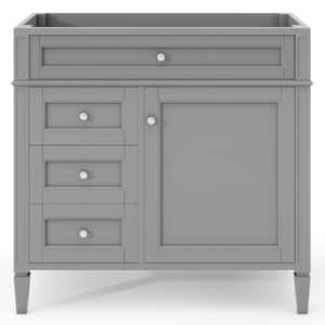 35 in. W x 17.9 in. D x 33 in. H Freestanding Bath Vanity Cabinet without Top in Grey