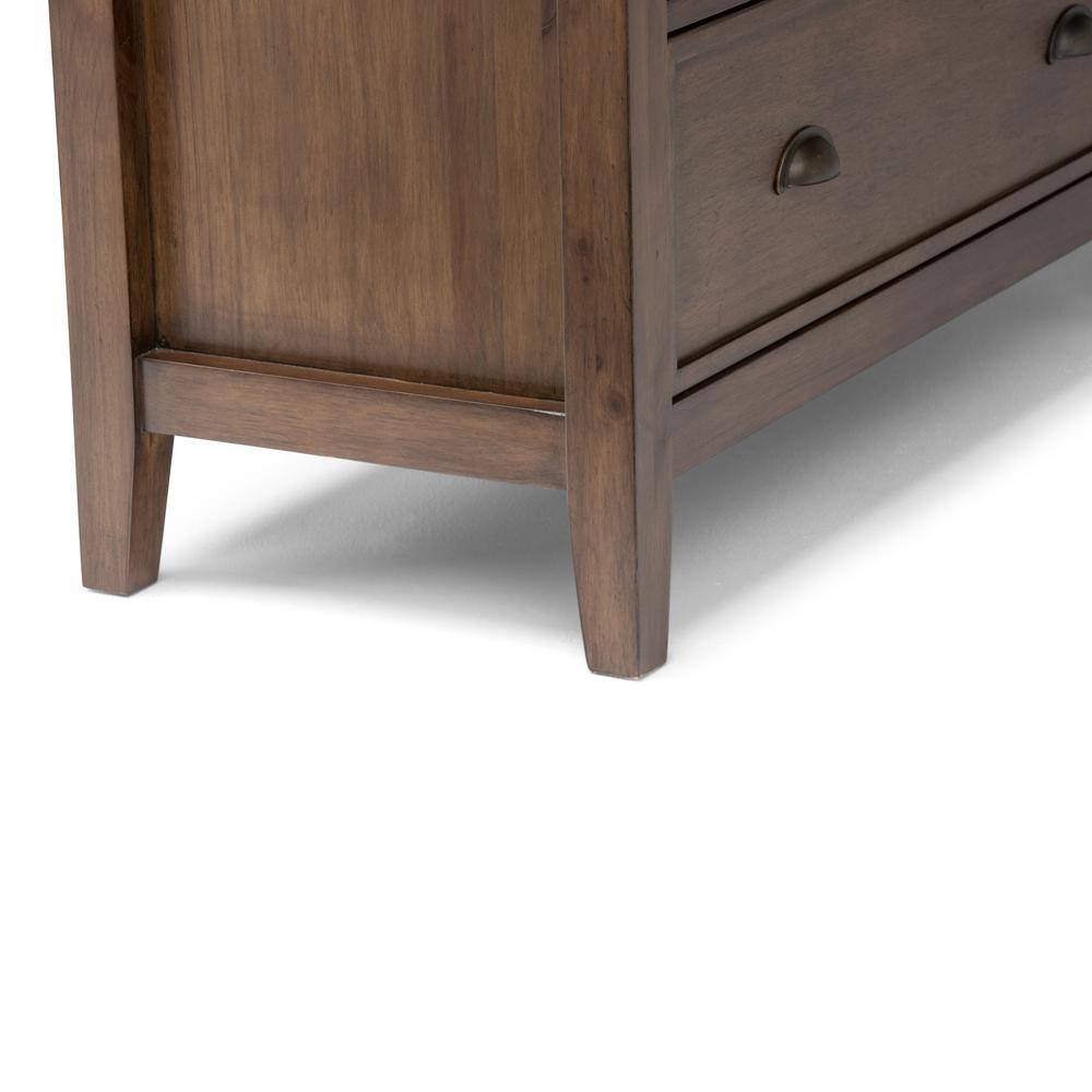 Rustic Natural Aged Brown Solid Hardwood Storage Cabinet