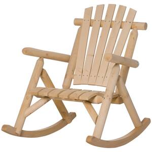 Natural Fir Wood Outdoor Rocking Chair