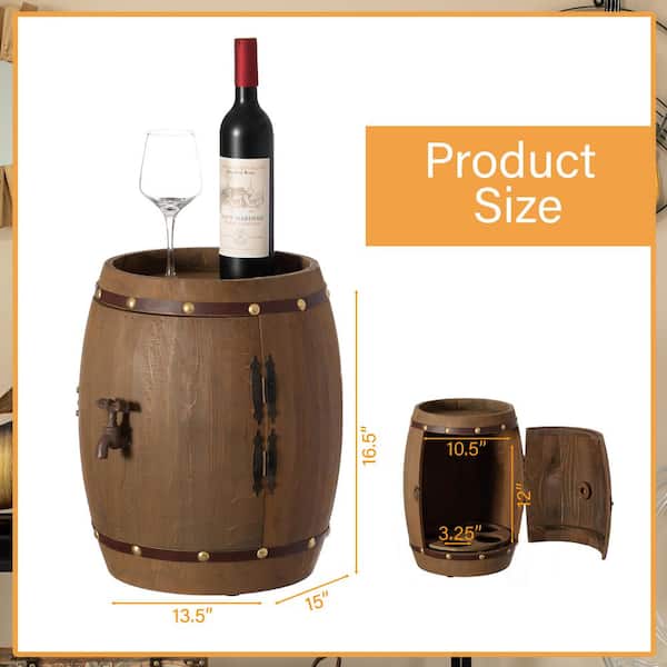 Vintiquewise 5-Bottle Brown Wood Stackable Wine Cabinet