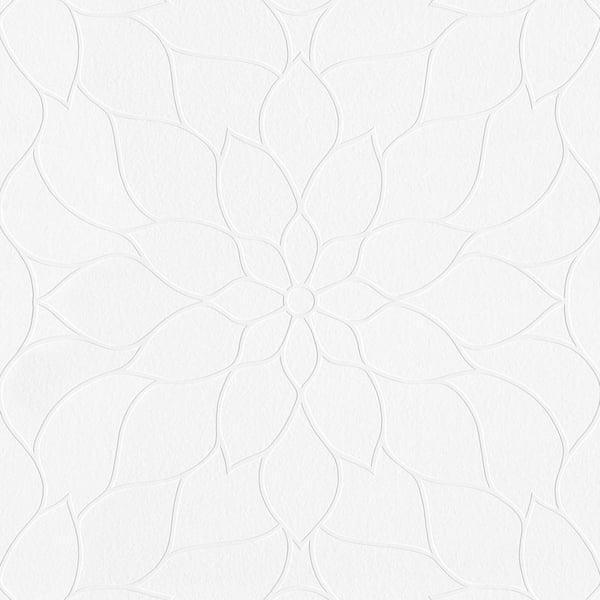 Anselm White Floral Bloom Textured Non-pasted Vinyl Wallpaper Sample