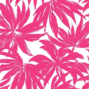 Hot Pink Palma Unpasted Nonwoven Paper Wallpaper Roll 56 sq. ft.