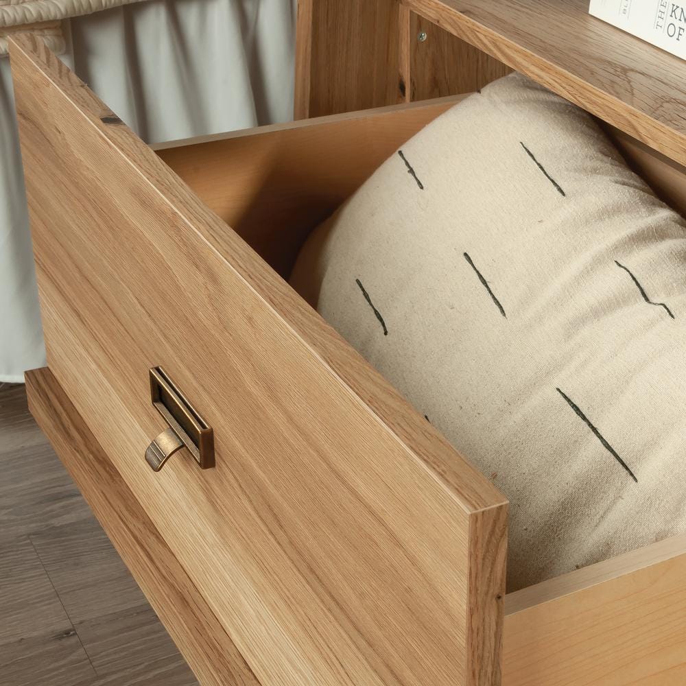 Timber Oak 1-Drawer Nightstand with Open Shelf