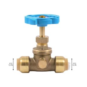 1/2 in. Push-to-Connect Brass Stop Valve with Drain
