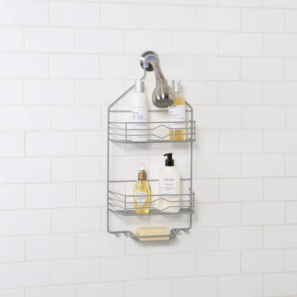 Jacob 21.2 in. x 10.75 in. Over-the-Shower Caddy in Grey