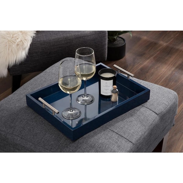 Kate and Laurel Lipton Navy Blue Decorative Tray