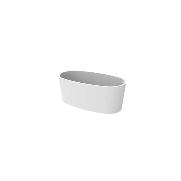 Badeloft USA Badeloft 61 in. Stone Resin Flatbottom Non-Whirlpool Bathtub in Matte White