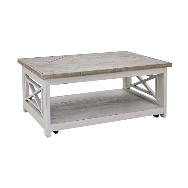 Picket House Furnishings Willa 46 in. White Rectangular Wood Coffee Table