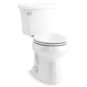Highline 10 in. Rough-in Complete Solution 2-piece 1.28 GPF Single Flush Round Toilet in. White (Seat Included)