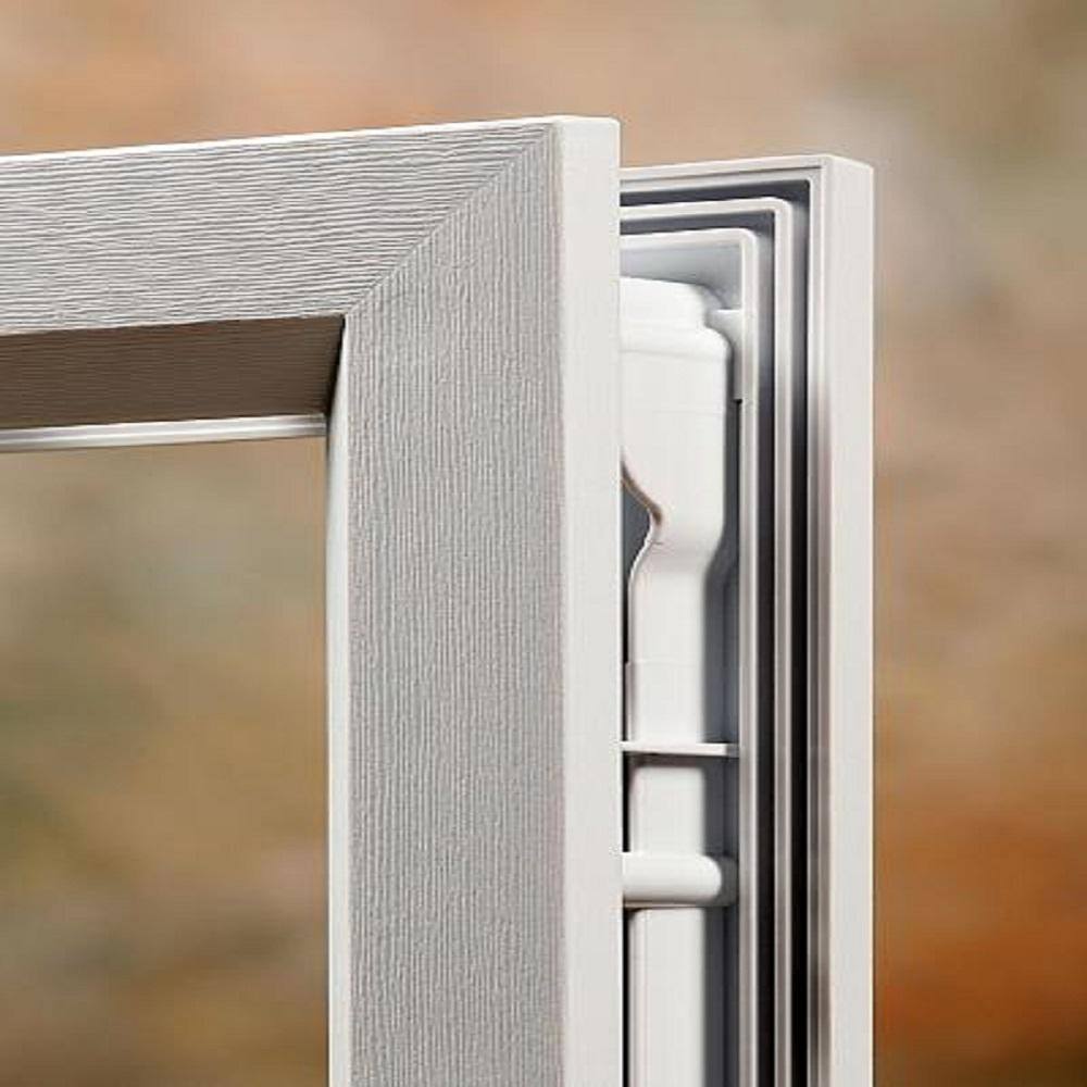 50"x80" Clear Glass Left-Hand Inswing Primed Fiberglass Door