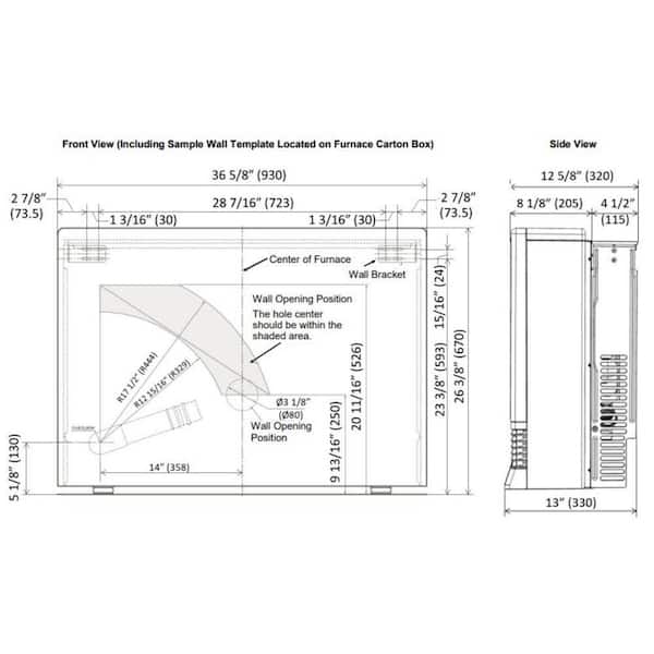 【O-1074】Rinnai リンナイ ガスストーブ R-890VM-401 Rinnai EnergySaver 36,500 BTU Vented Propane Furnace in